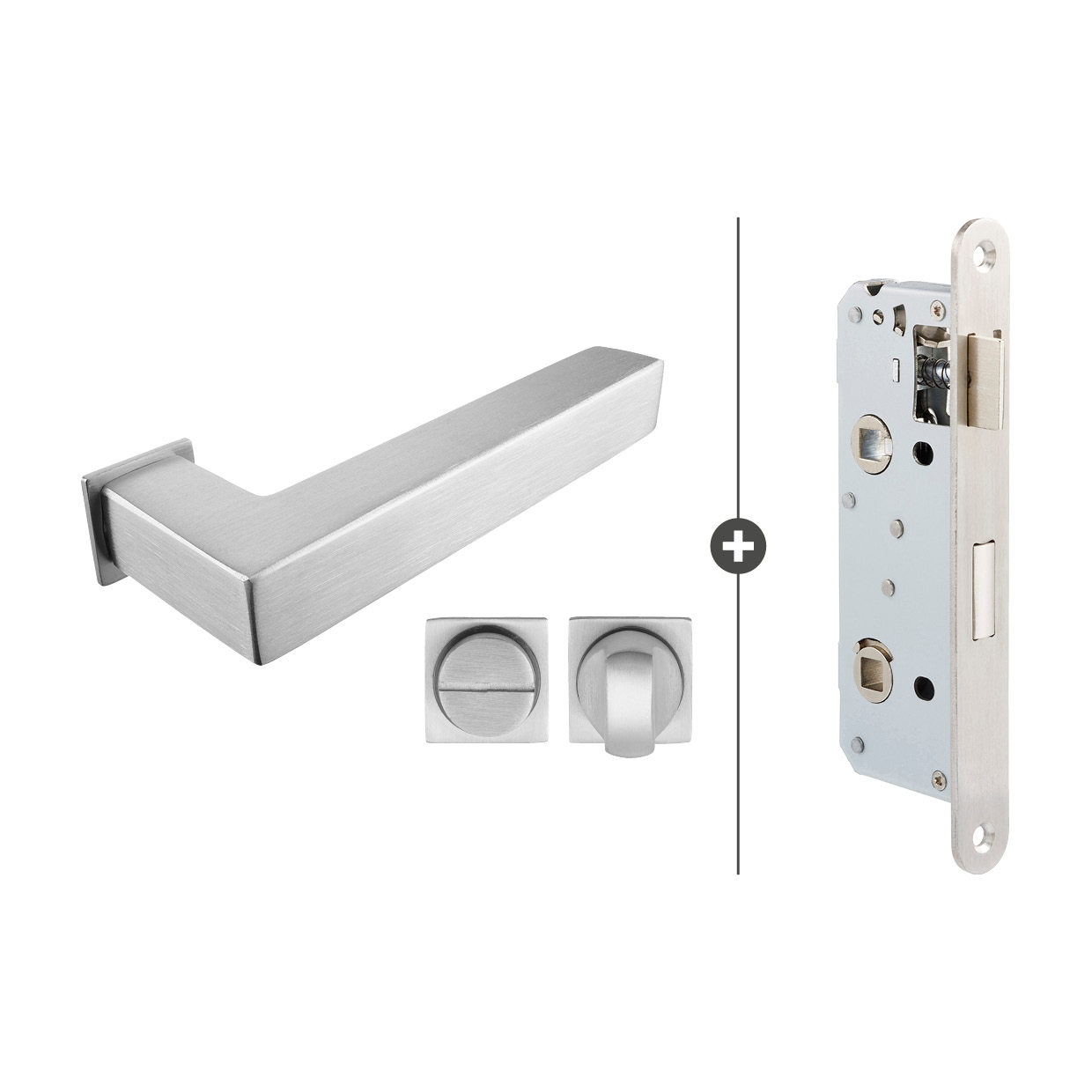 Sluitwerkpakketten met Deurkruk Squared 20 Minimal RVS